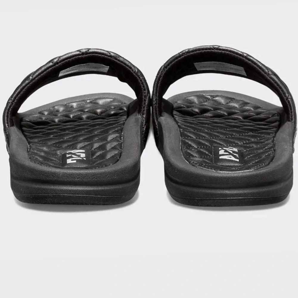 APL Lusso Black Nappa Quilted Leather Slides - Picture 3 of 13